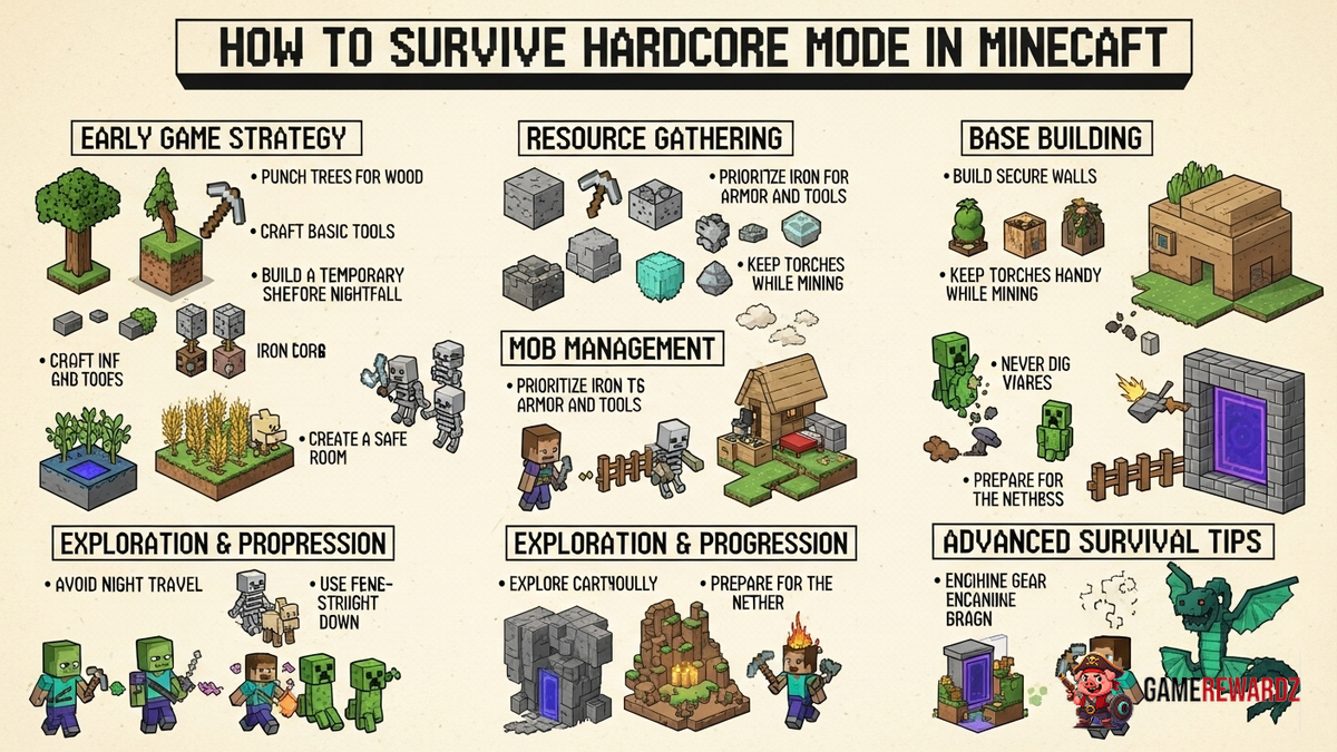 How to Survive Hardcore Mode in Minecraft